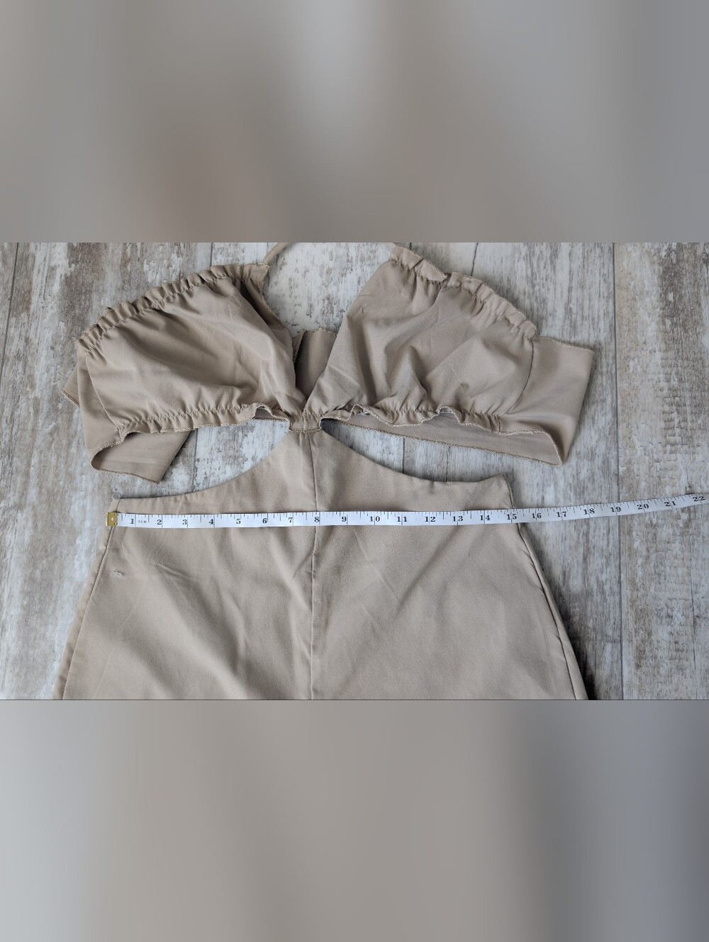 SHEIN Beige Cutout Wide-Leg Jumpsuit - Picture 7 of 10